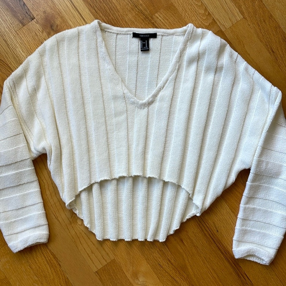 CROP HI LO SWEATER